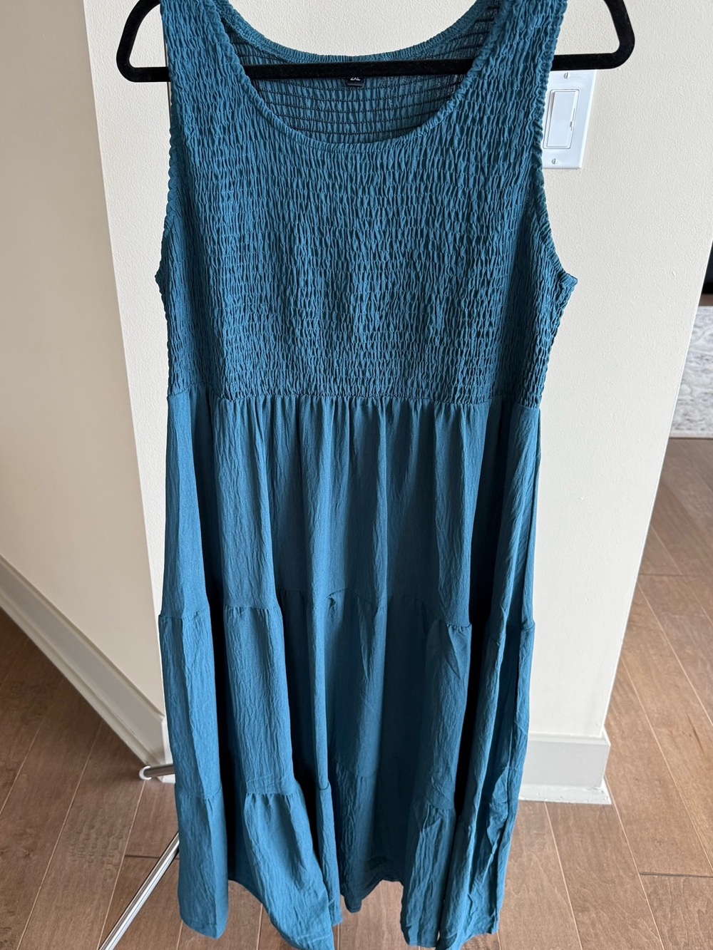 Sleeveless Smocked Tiered Maxi Dress - Teal
